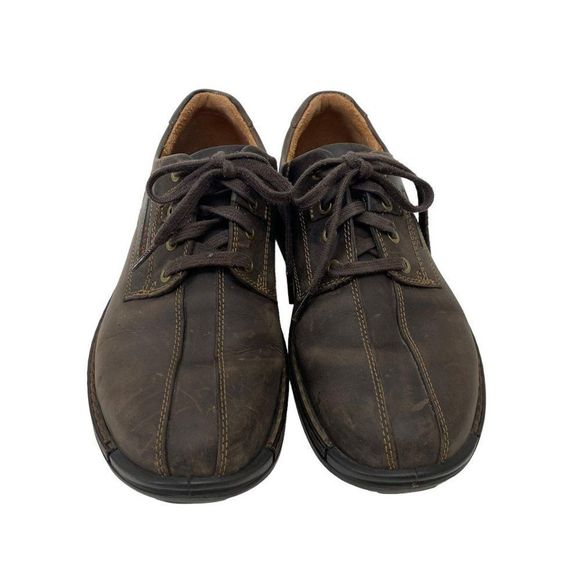 Ecco US 8 EU 41 Fusion Bicycle Toe Brown Leather Arch Support Lace Up Shoes - Picture 7 of 10